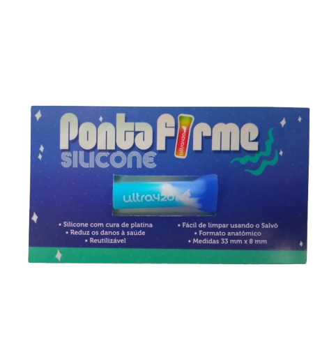 Piteira Ponta Firme Silicone Azul Mesclado