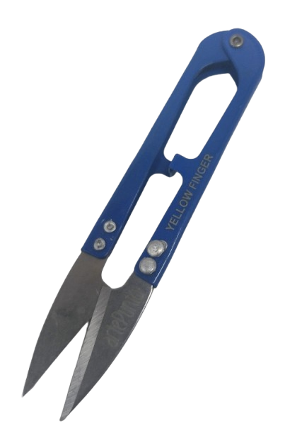 Tesoura Yellow finger para Cortar Tabaco Azul