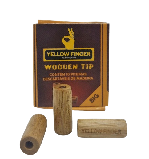 Piteira Yellow finger Wooden Tip Big
