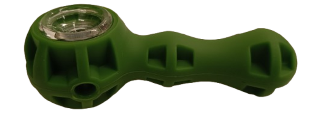 Pipe de Silicone com Vidro Verde