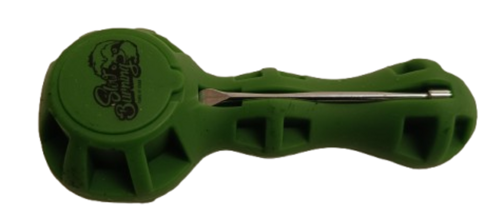 Pipe de Silicone com Vidro Verde