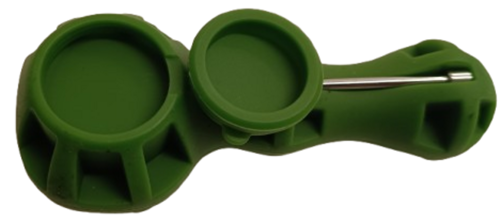 Pipe de Silicone com Vidro Verde