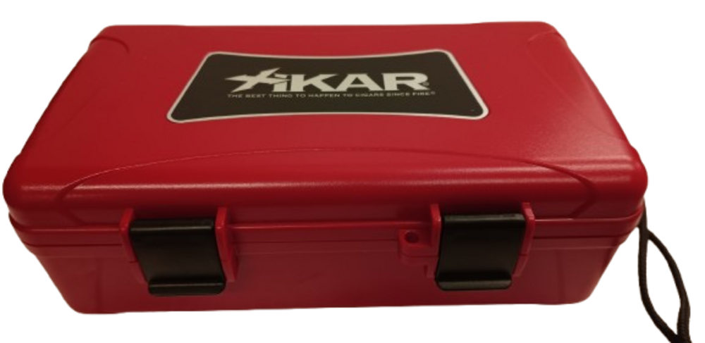 Caixa Umidora Xikar para viagem Vermelha P/10