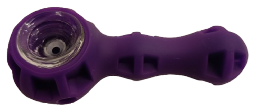 Pipe de Silicone com Vidro Roxo