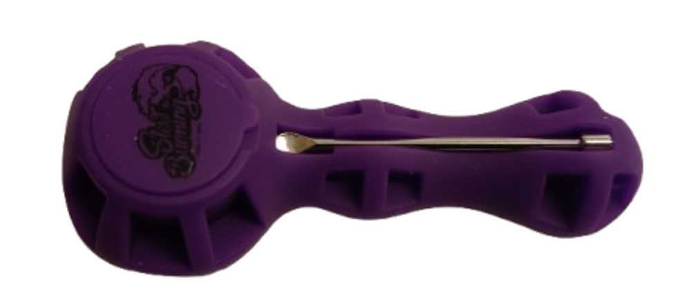 Pipe de Silicone com Vidro Roxo