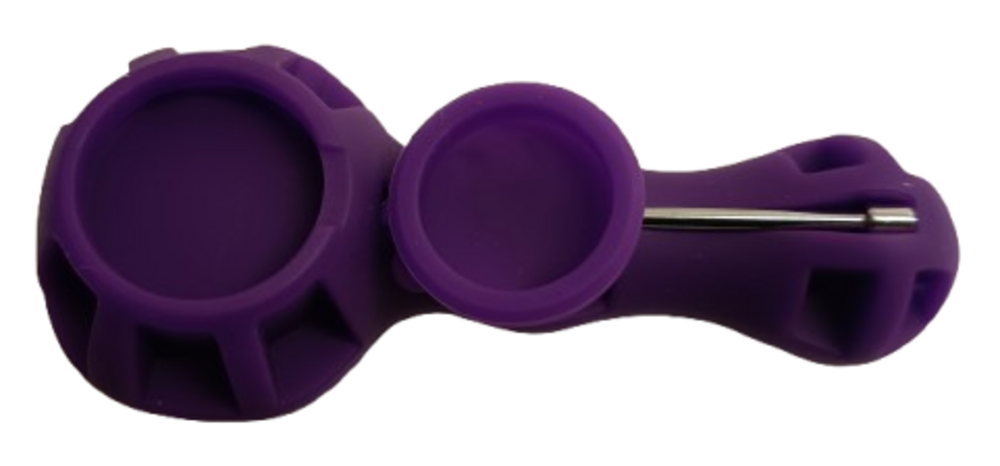 Pipe de Silicone com Vidro Roxo