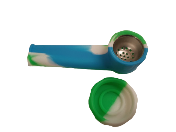 Pipe de Silicone com Tampa Azul