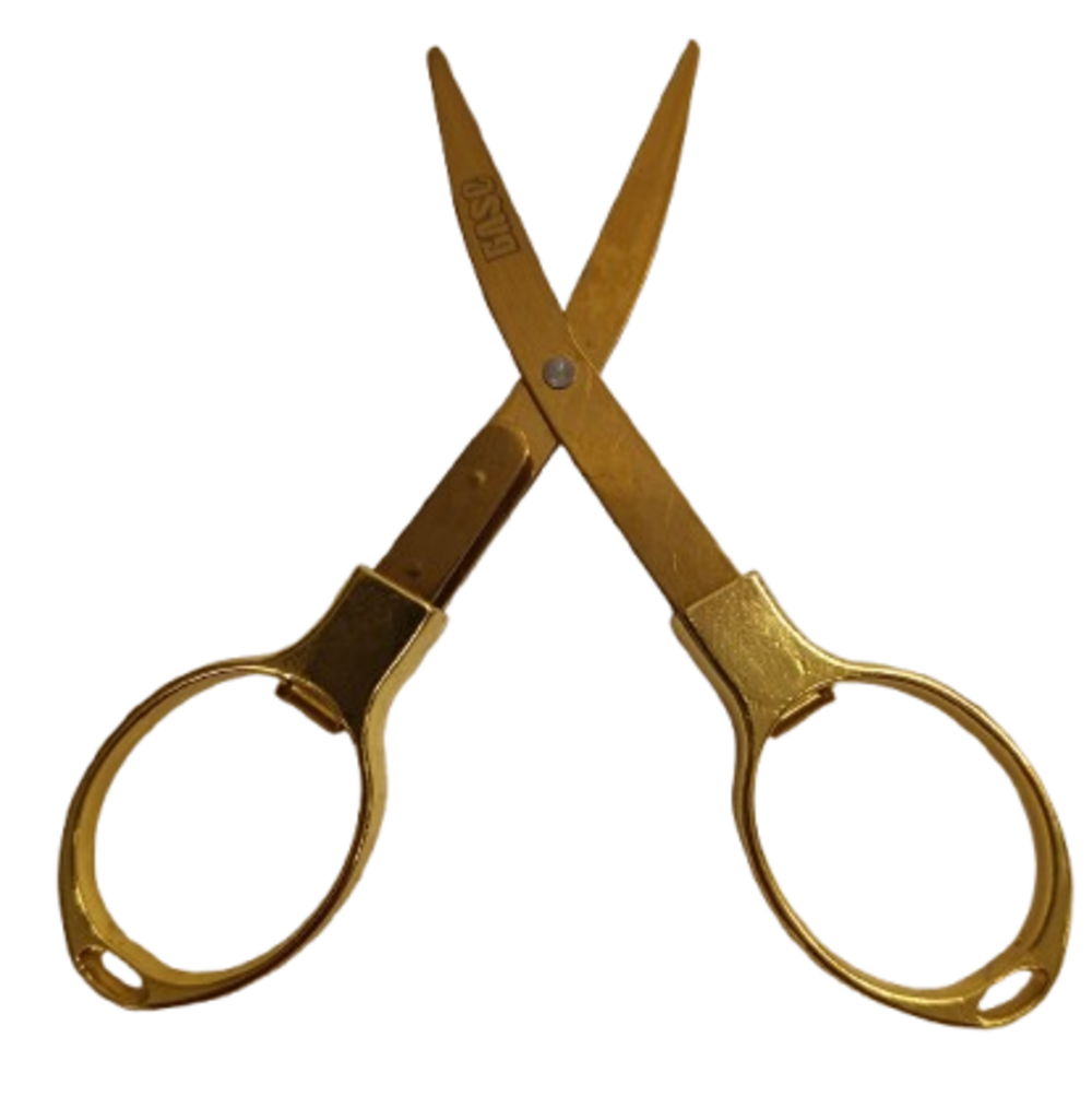 Tesoura Base Dobravel para Cortar Tabaco Dourada