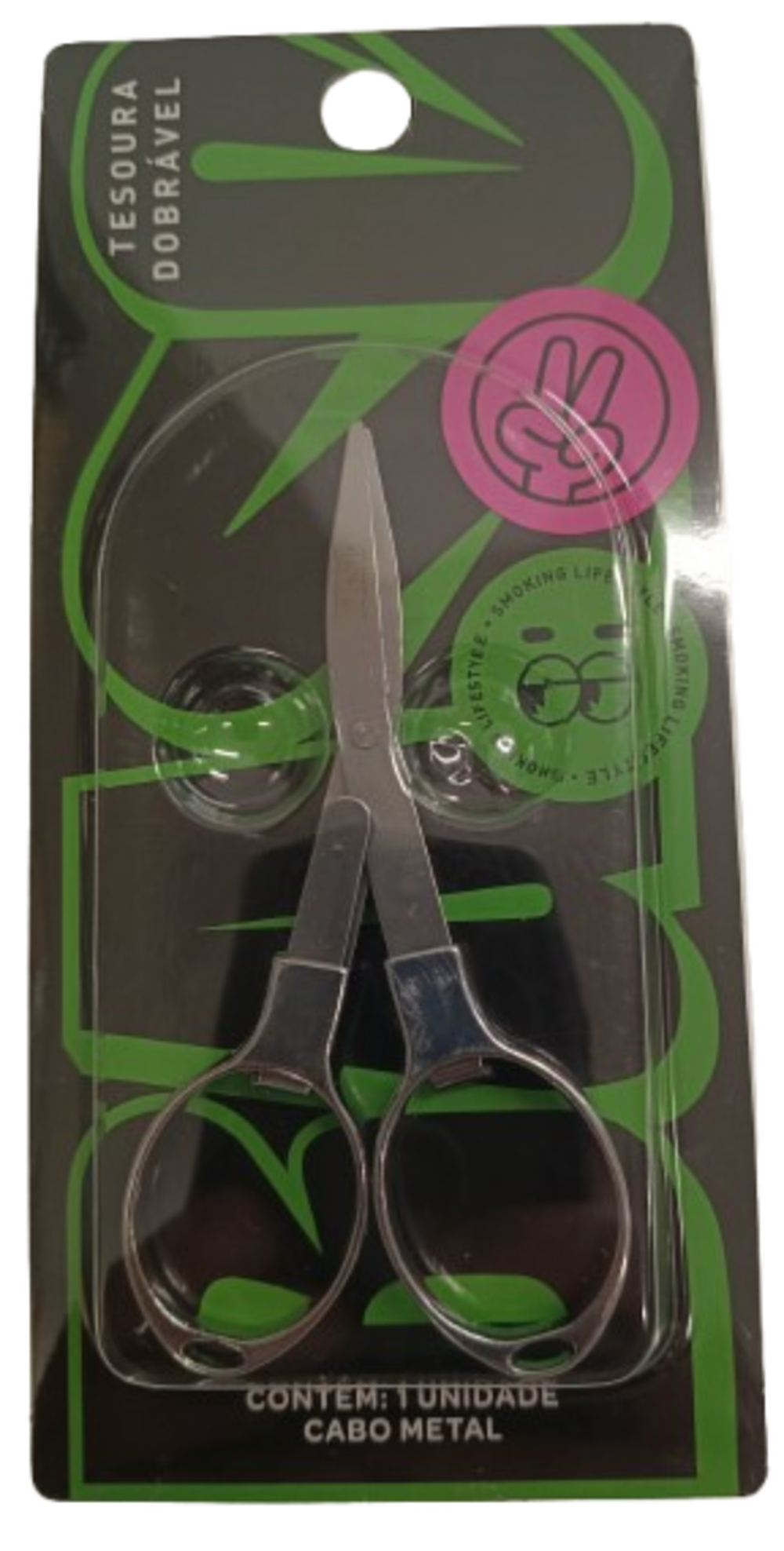 Tesoura Base Dobravel para Cortar Tabaco Prata